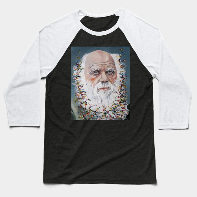 CHARLES DARWIN oil portrait .2 Baseball T-Shirt by lautir